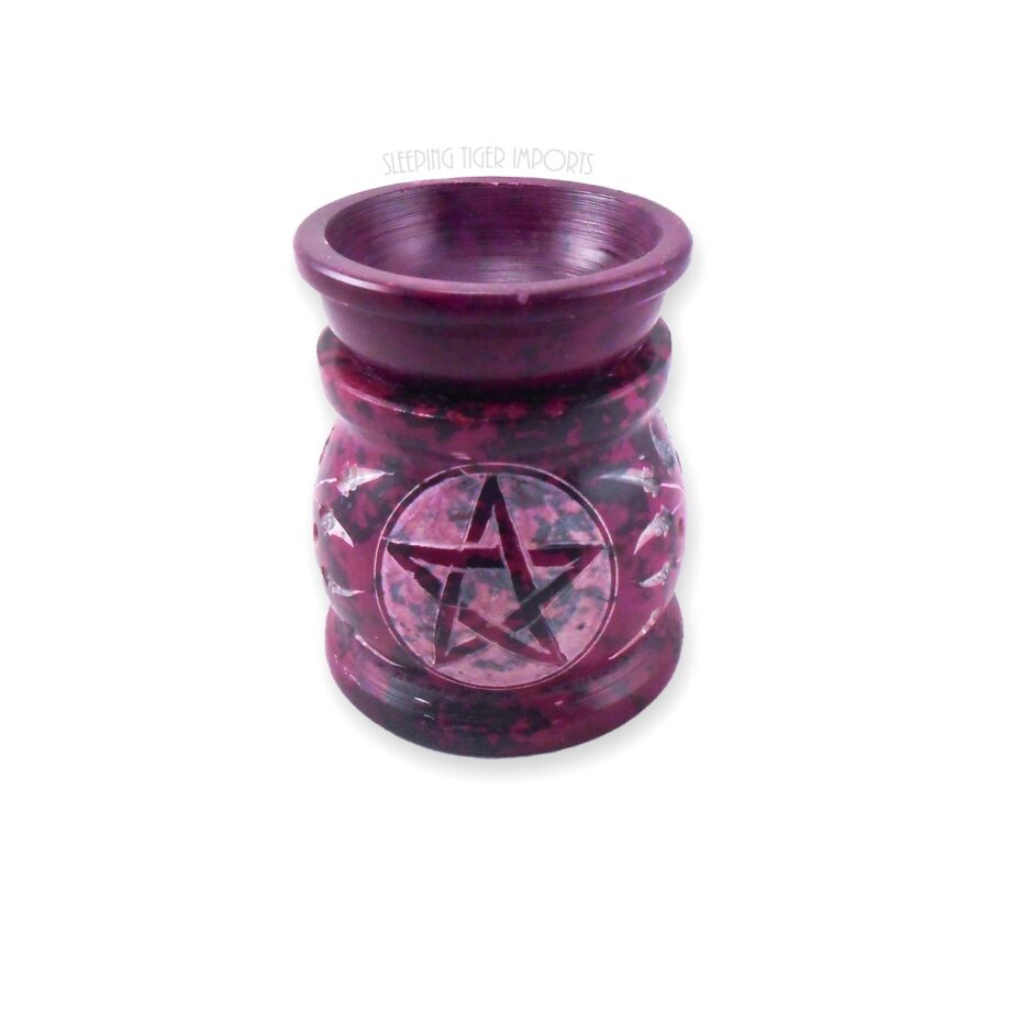 pentagram oil burner soapstone - sleepingtigerimports.com