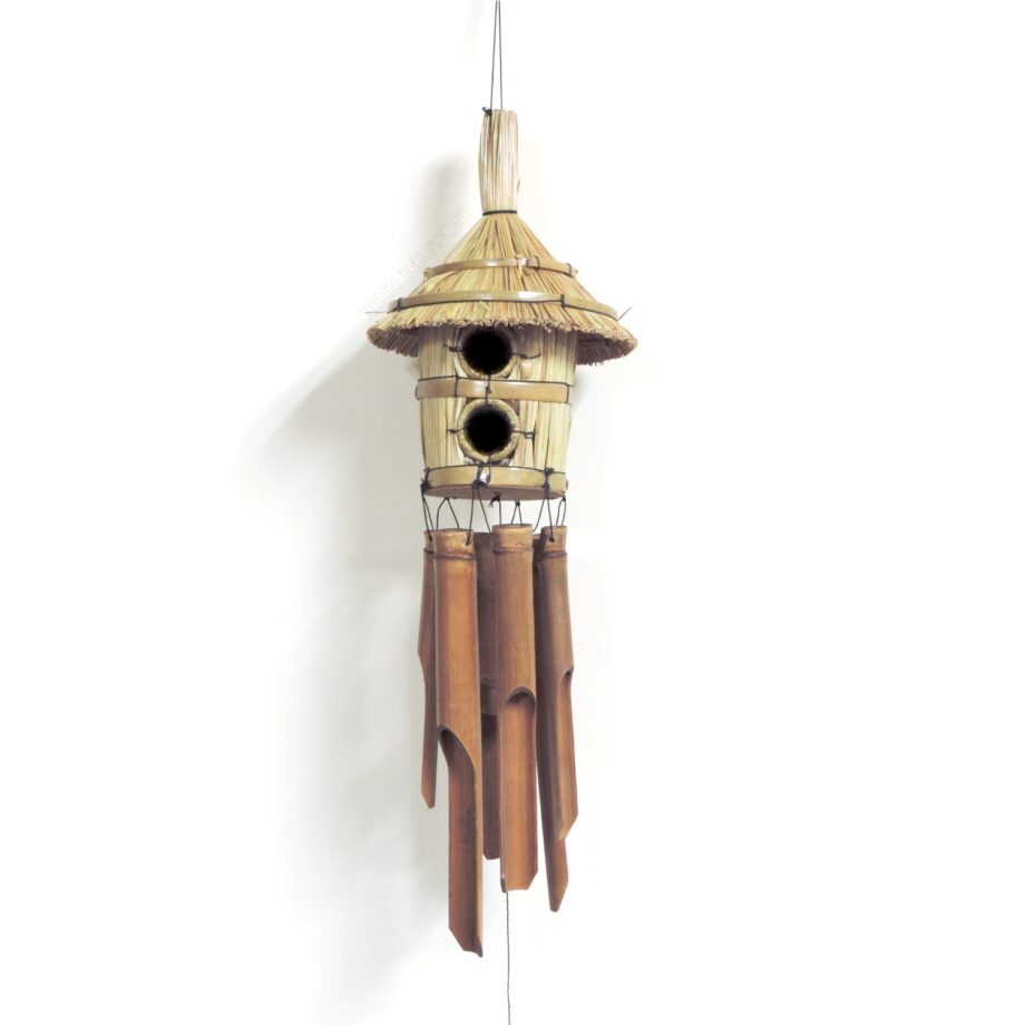 Bird house bamboo wind chime 40CM- Sleepingtigerimports.com