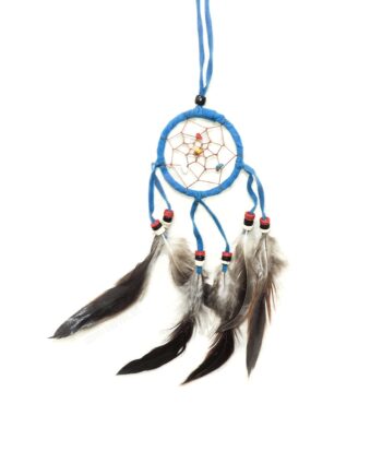 small 2 inch leather dream catcher with beads - sleepingtigerimports.com