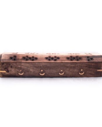 crescent moon wooden coffin box incense burner - sleepingtigerimports.com