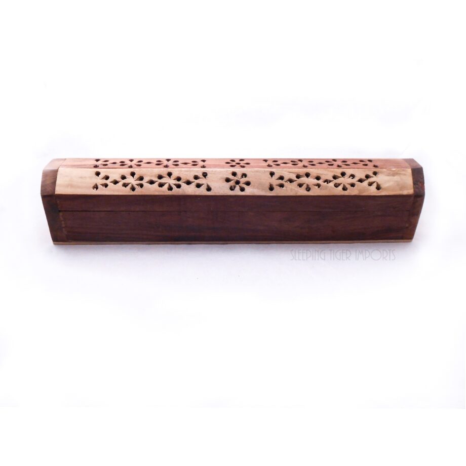 two tone wooden coffin box incense burner - sleepingtigerimports.com