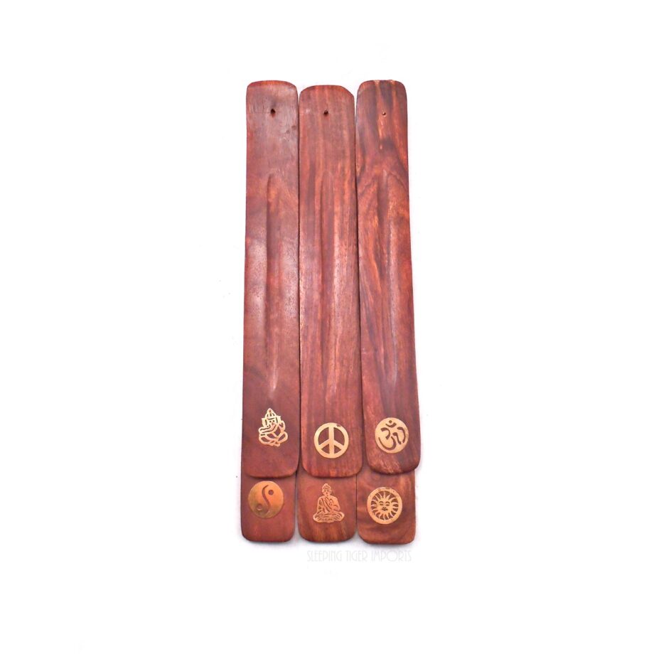 wood incense board brass inlay design - sleepingtigerimports.com