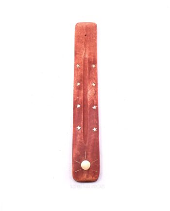 wooden sun brass inlay incense board - sleepingtigerimports.com
