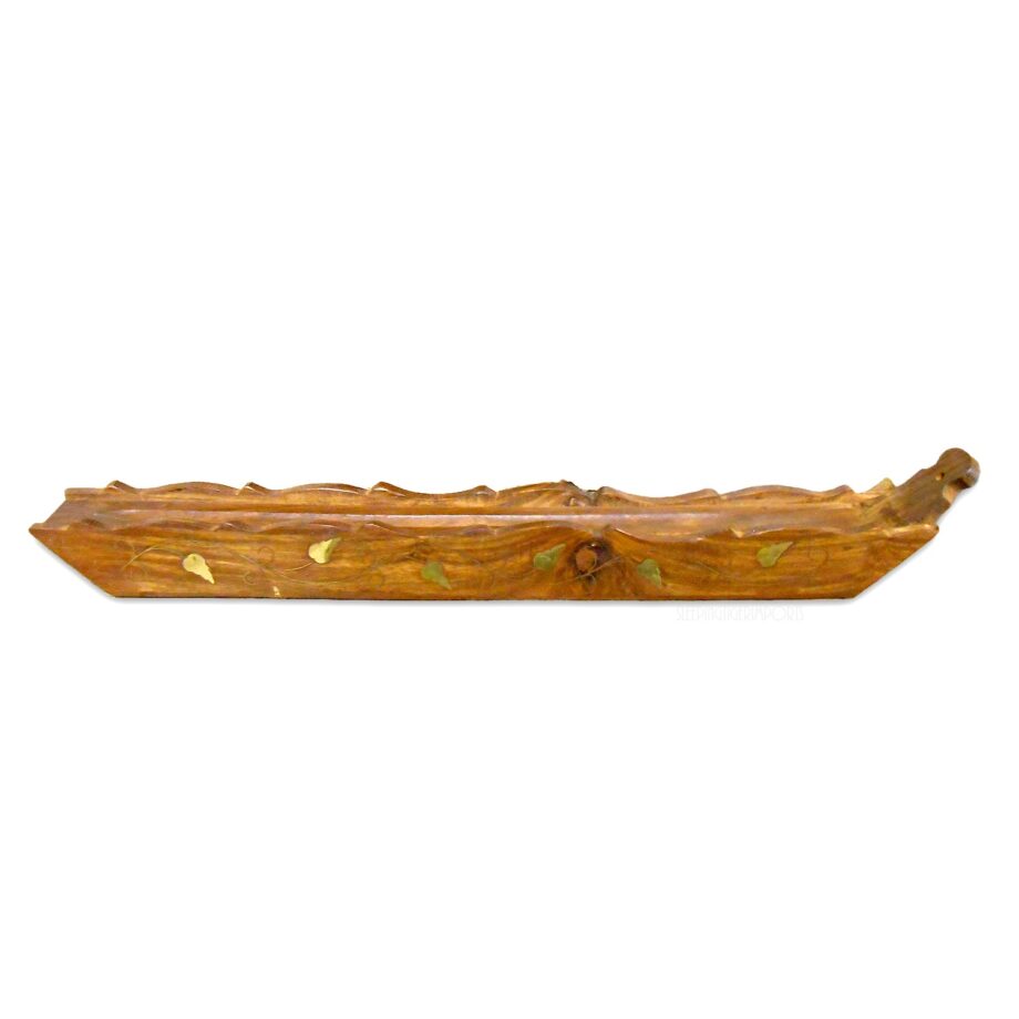 boat coffin box incense burner with vines and slide storage