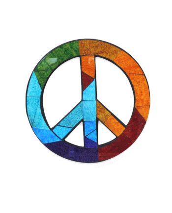 Rainbow peace sign mosaic mirror - sleepingtigerimports.com