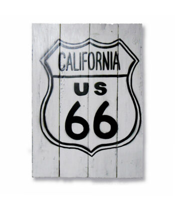 California US 66 painted wood plank sign - sleepingtigerimports.com