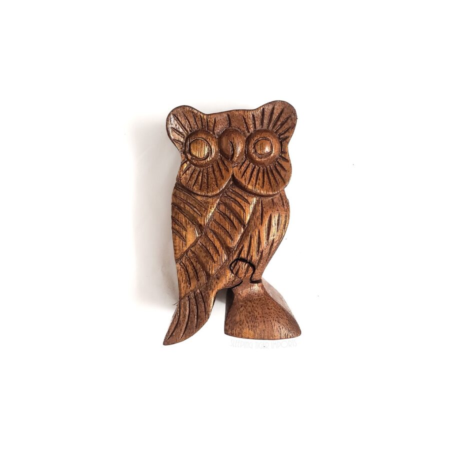 Owl Wood Puzzle Box - SleepingTigerImports.com