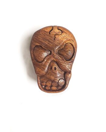 carved wood skull puzzle box - sleepingtigerimports.com