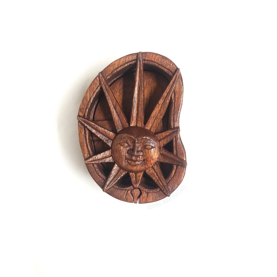 carved sun wooden puzzle box - sleepingtigerimports.com