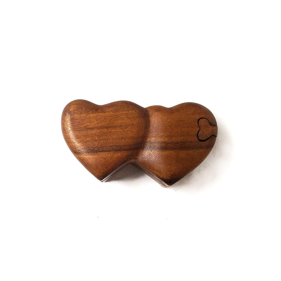 carved wood hearts puzzle box - sleepingtigerimports.com