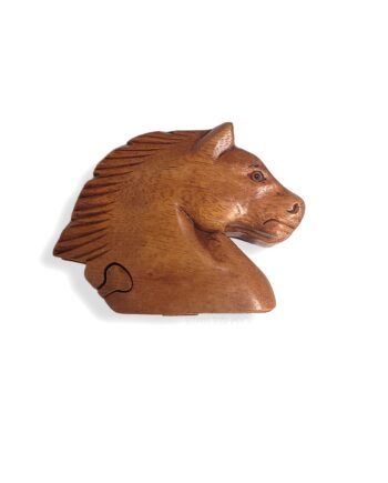 Carved wood horse puzzle box - sleepingtigerimports.com