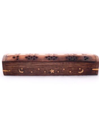 star and moon wooden coffin box incense burner - sleepingtigerimports.com