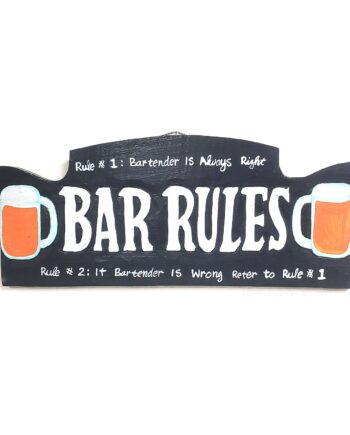 Bar rules wood sign - sleepingtigerimports.com