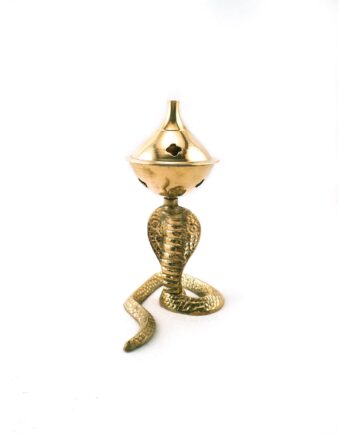gold brass cobra cone incense burner - sleepingtigerimports.com