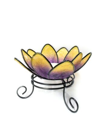 metal lotus tea light candle holder - sleepingtigerimports.com