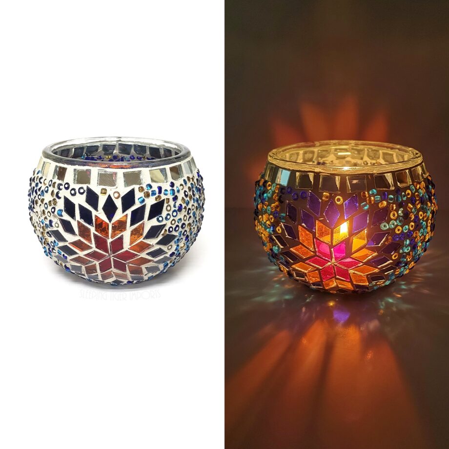 large mosaic candle holder - sleepingtigerimports.com