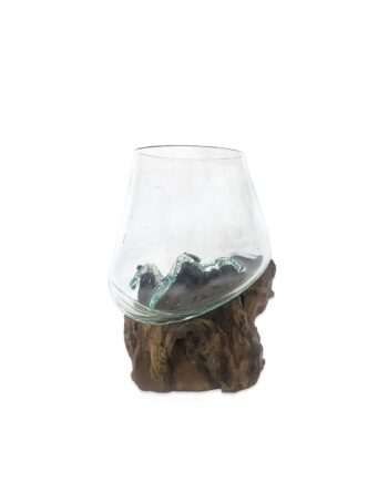medium melted glass root candle holder - sleepingtigerimports.com