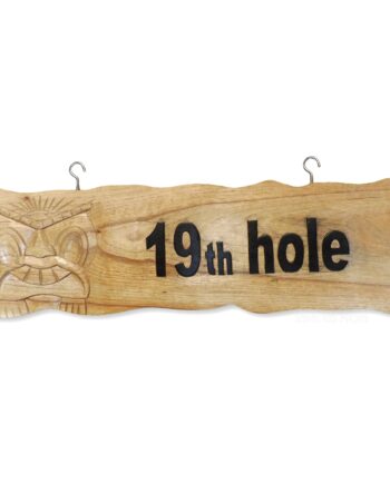 The 19th Hole carved wood sign - sleepingtigerimports.com