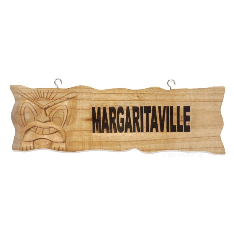 Margaritaville carved wood sign - sleepingtigerimports.com