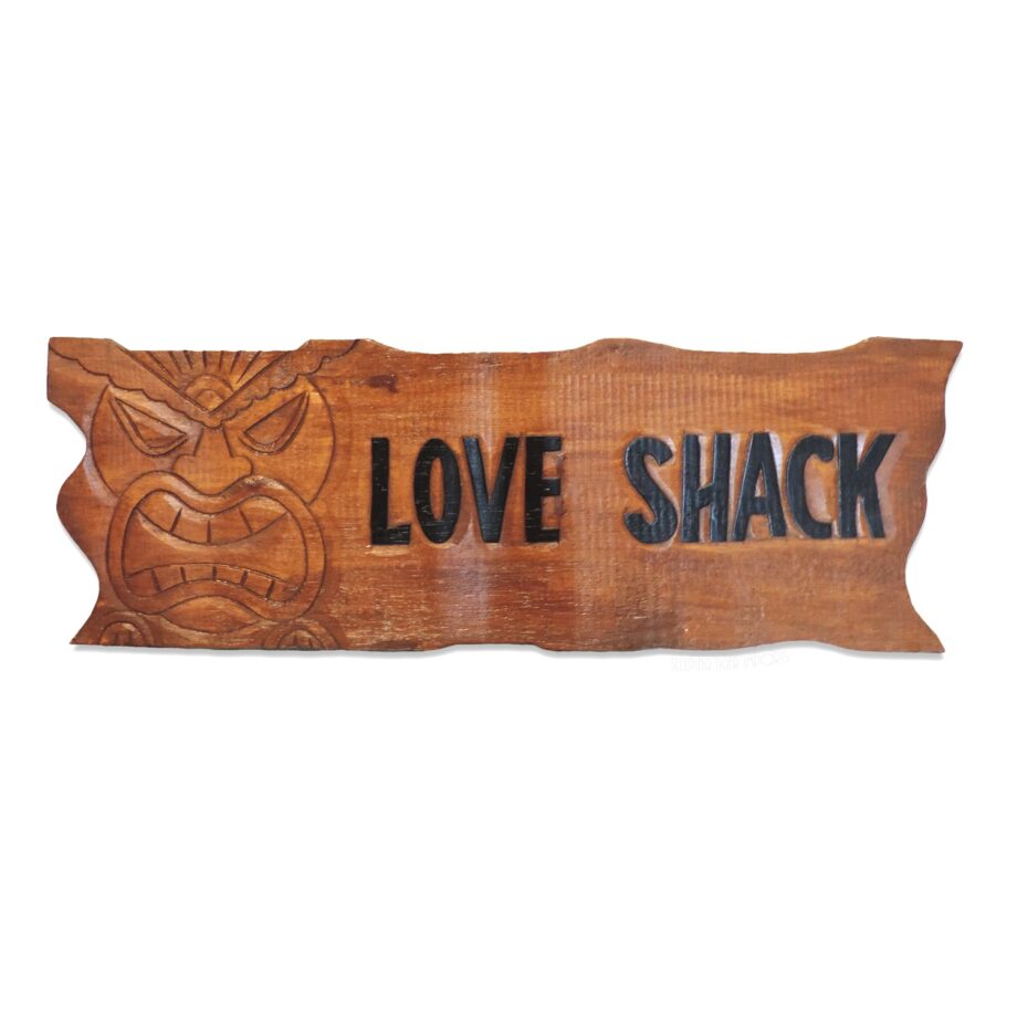 love shack carved wood sign - sleepingtigerimports.com