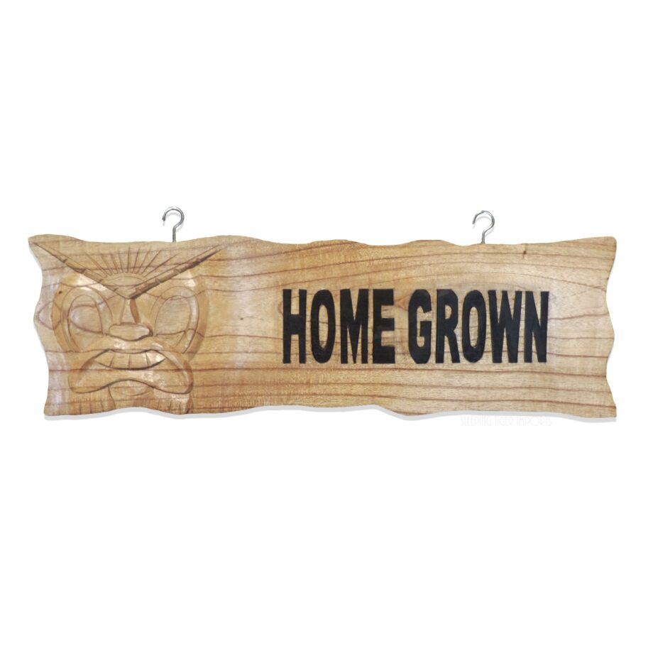 home grown carved wood sign - sleepingtigerimports.com