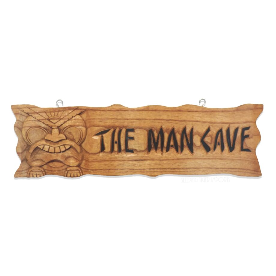 Man cave carved wood sign - sleepingtigerimports.com