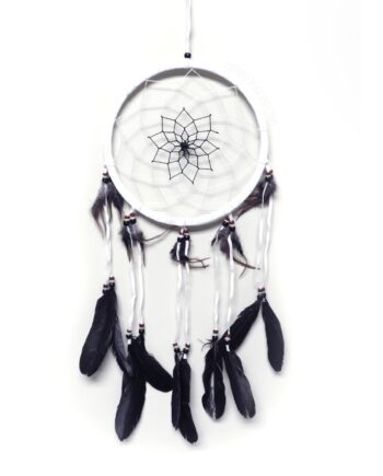 8 inch leather dream catcher with beads - sleepingtigerimports.com