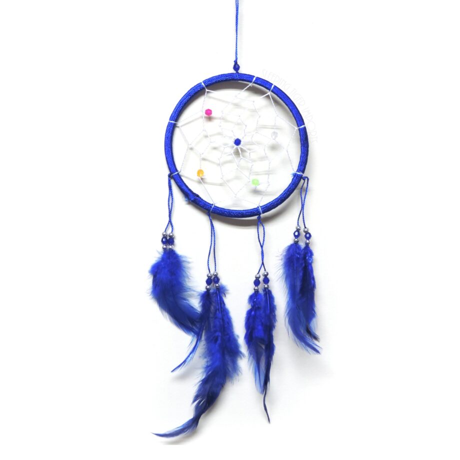 4 inch solid color bright dream catcher with faceted beads - sleepingtigerimports.com