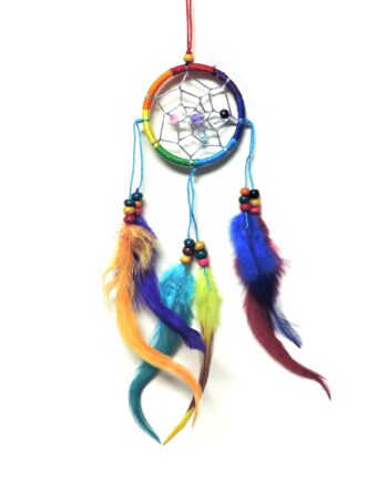 2inch rainbow dream catcher with beads - sleepingtigerimports.com