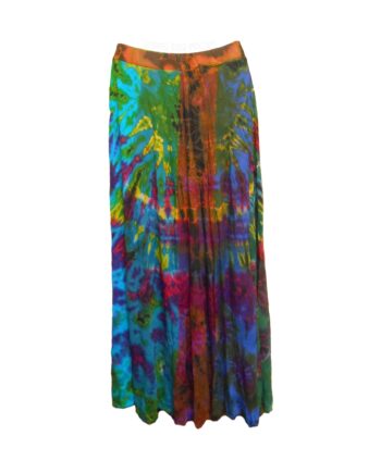 long tie dye pleated skirt - sleepingtigerimports.com