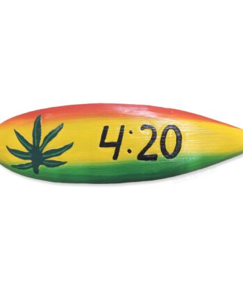 4:20 small wood surfboard sign