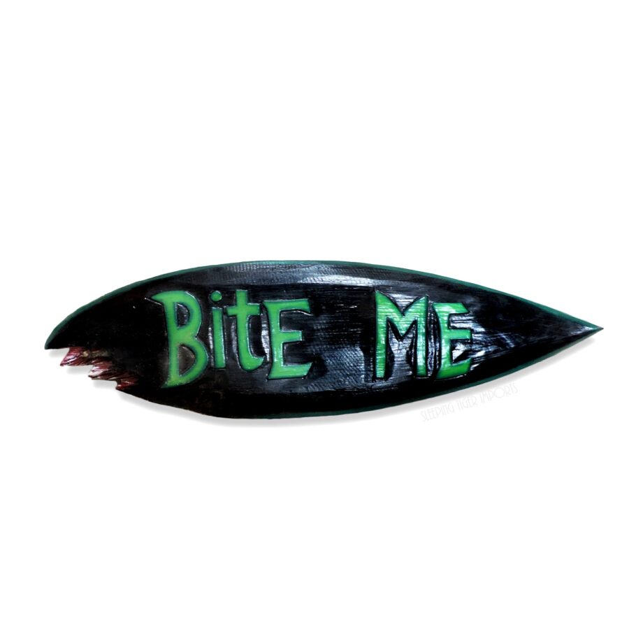 Bite Me surfboard wall hanging sign - sleepingtigerimports.com