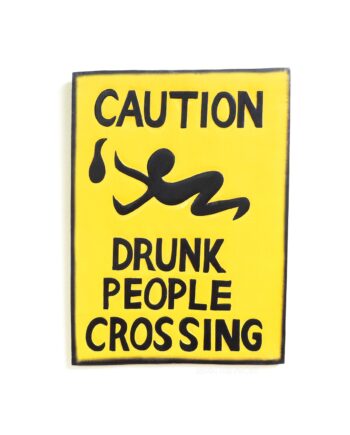Drunk People Crossing wall hanging wood sign - sleepingtigerimports.com