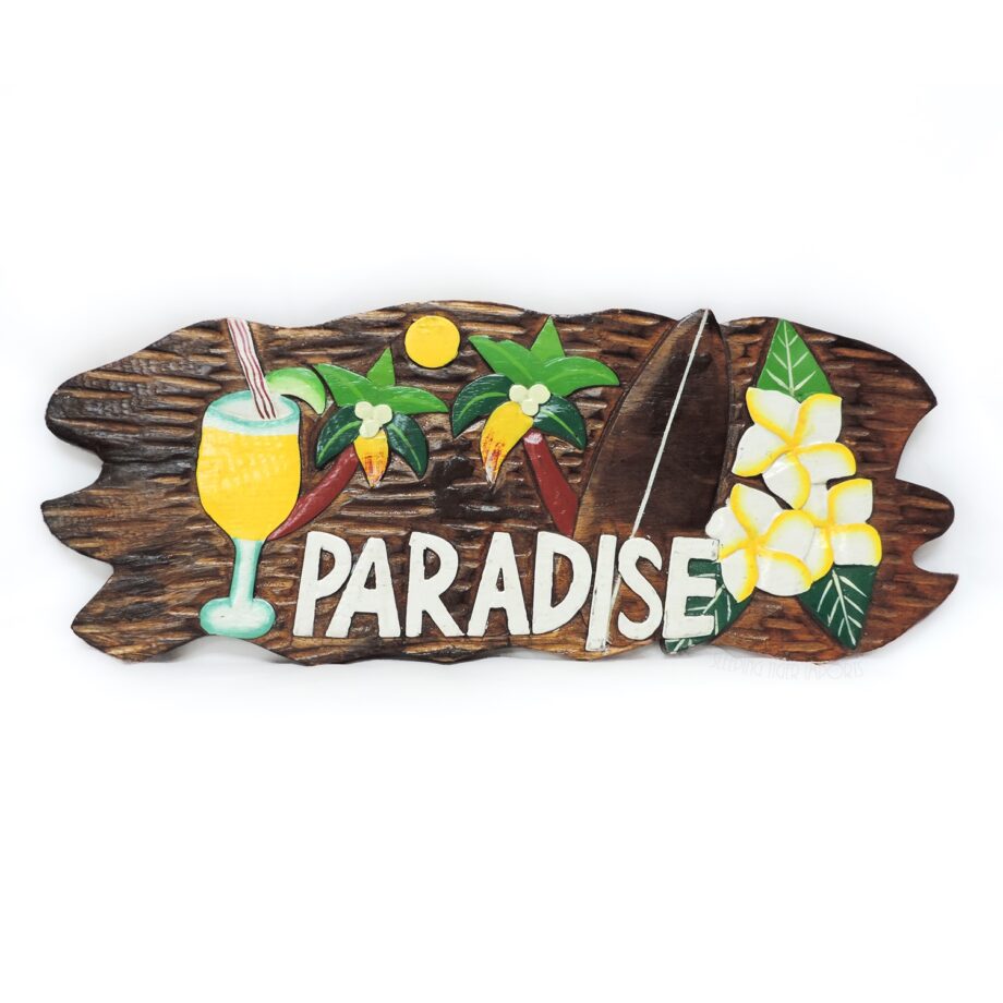 Tropical paradise wood sign - sleepingtigerimports.com