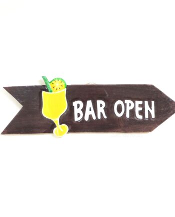 Bar open arrow wood sign - sleepingtigerimports.com