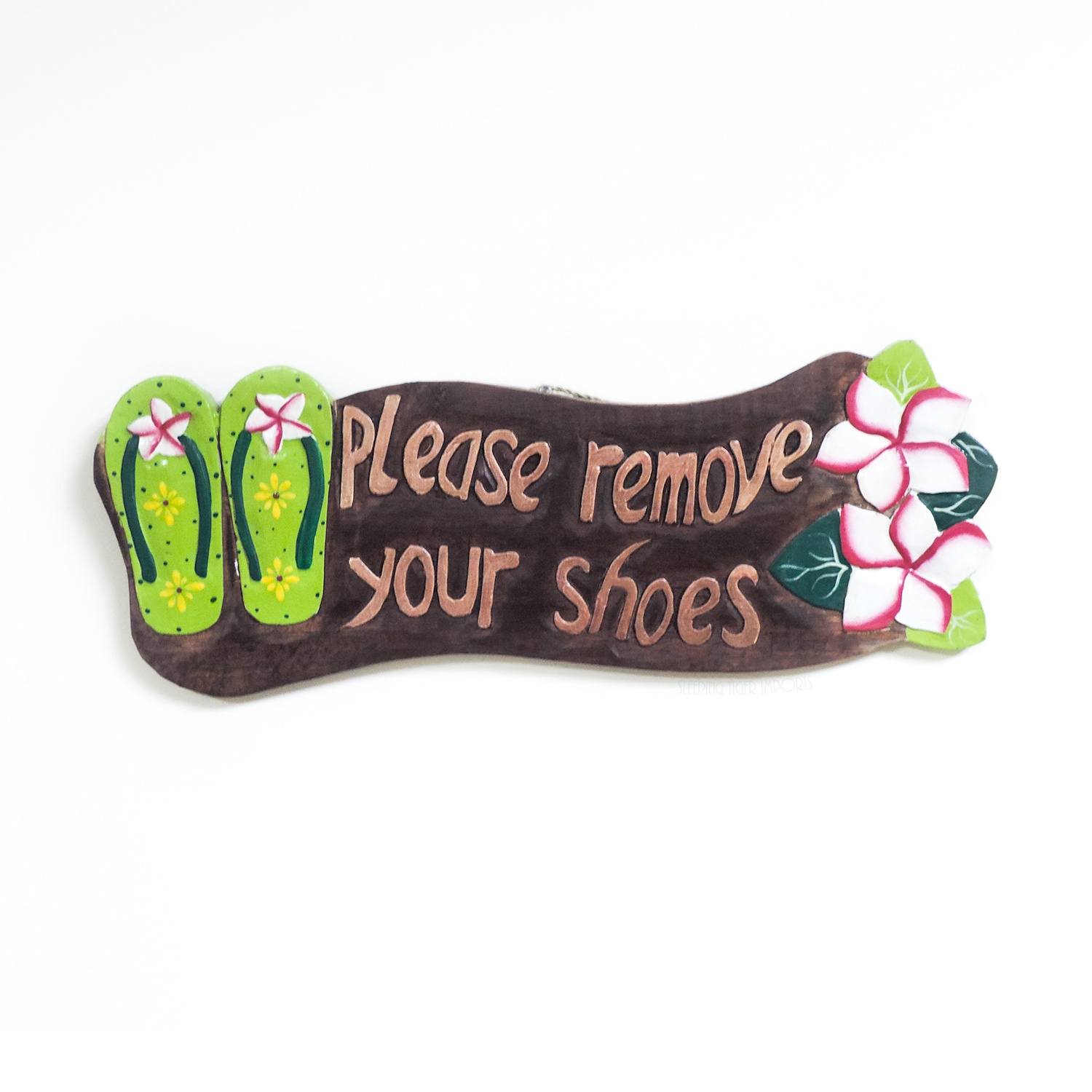 Please Remove Your Shoes Wood Sign - Sleeping Tiger Imports